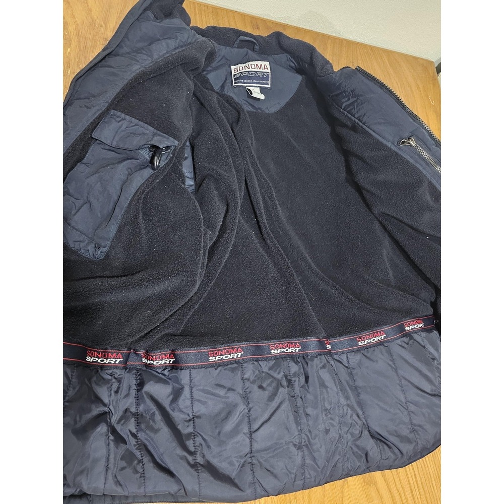 Sonoma Sport Jacket Mens Medium Blue Green Nylon Fleece Lined Puffer Winter - Picture 9 of 9